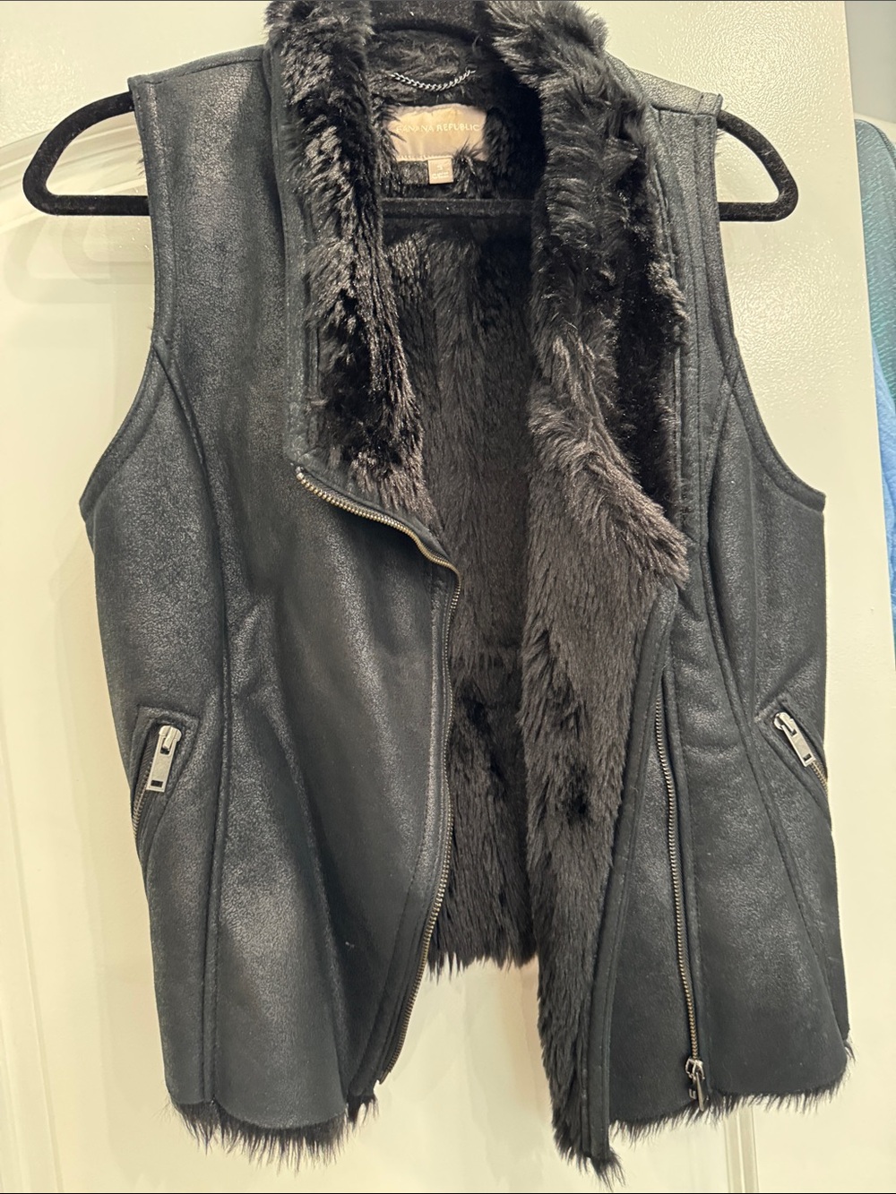 Banana Republic faux fur & suede vest